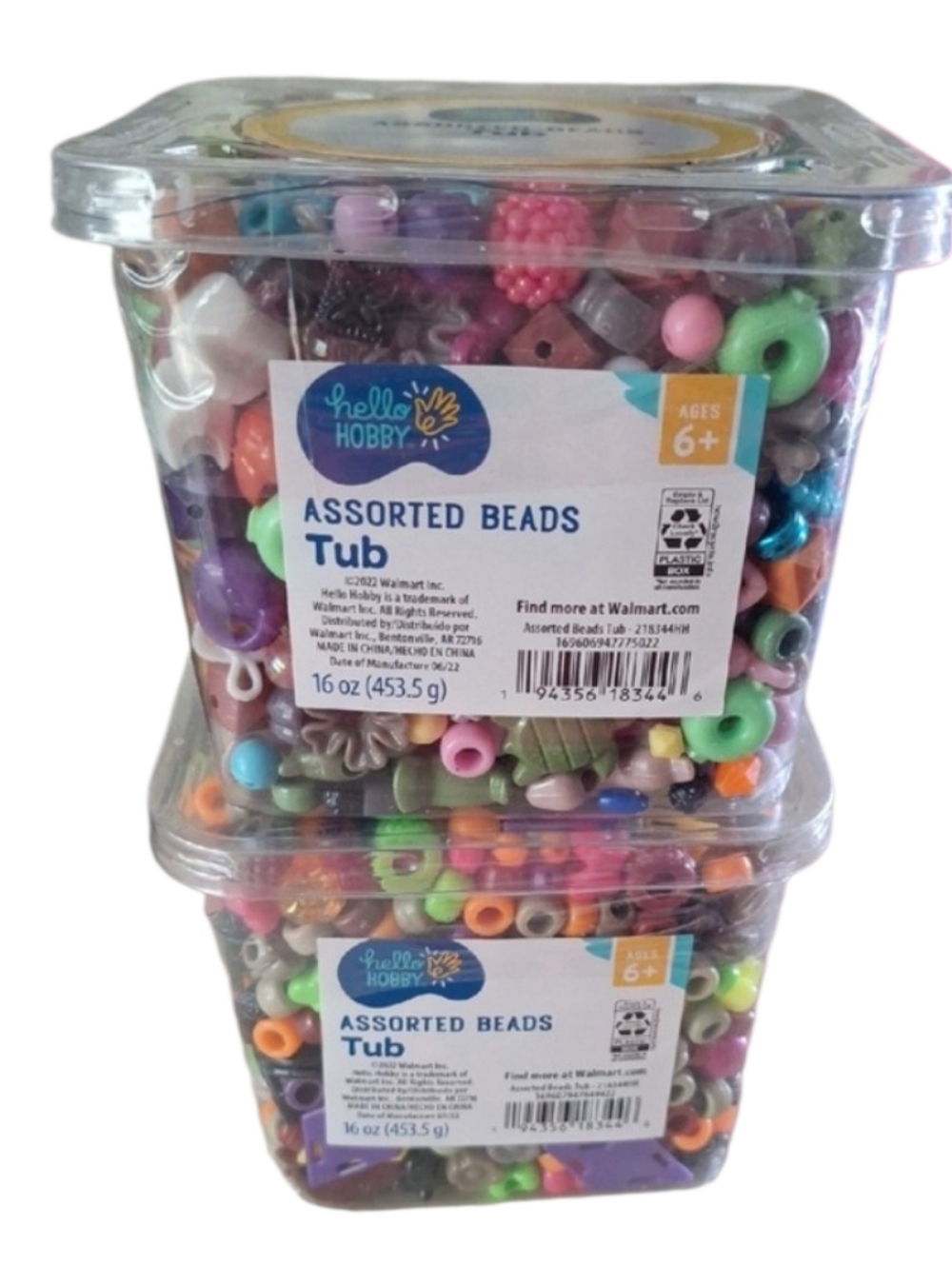 Hello Hobby Assorted Beads Tub - Multicolor Craft Beads 2 Tubs